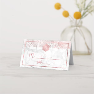 Carte De Placement PixDezines Faux Rose Gold Tree Anneaux+Marbre