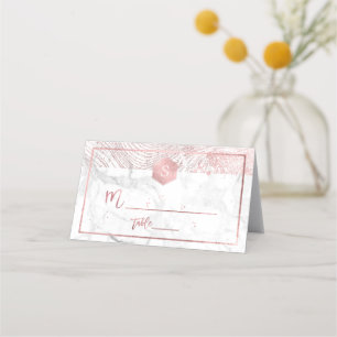 Carte De Placement PixDezines Faux Rose Gold Tree Rings+Marbre