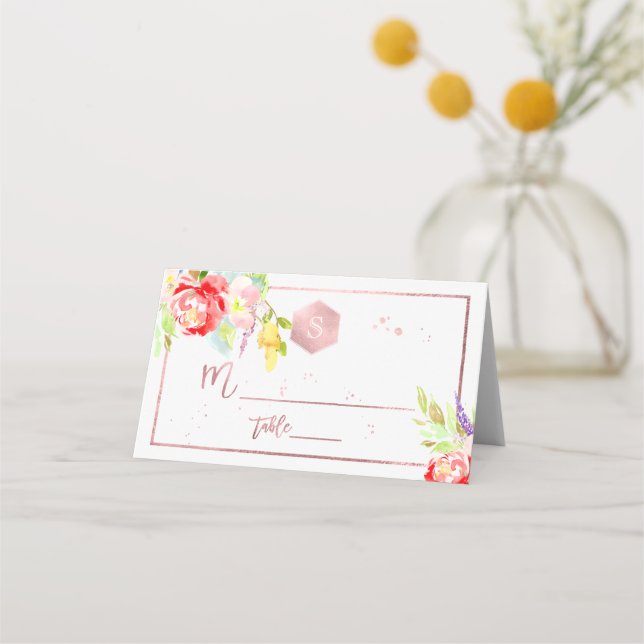 Carte De Placement PixDezines Floral Aquarelle Bat mitzvah, Peonies (Devant)