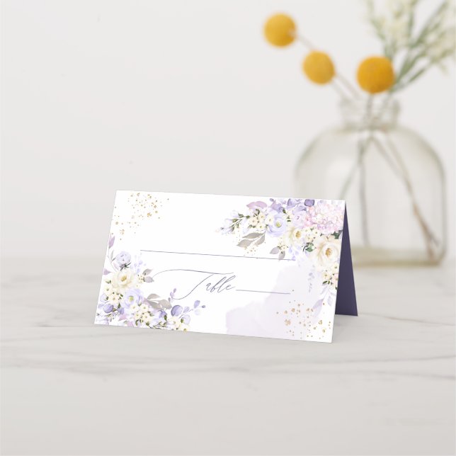 Carte De Placement PixDezines H2 Purple Hydrangeas Crème Roses (Devant)
