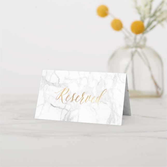 Carte De Placement PixDezines Marble Faux Gold Confetti Carte réservé (Devant)