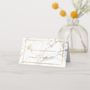 Carte De Placement PixDezines Marble+Faux Gold Placecards