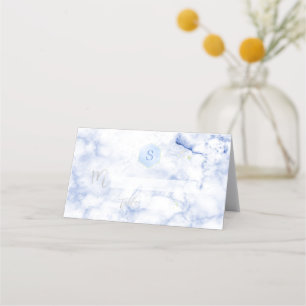 Carte De Placement PixDezines Monogram Blue Honeypeb+Marble