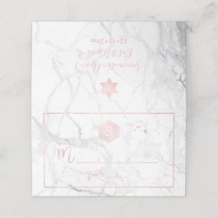 Carte De Placement PixDezines Monogram Blush Rose Honeycomb+Marble