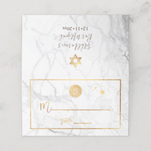 Carte De Placement PixDezines Monogramme Faux Or+Marbre