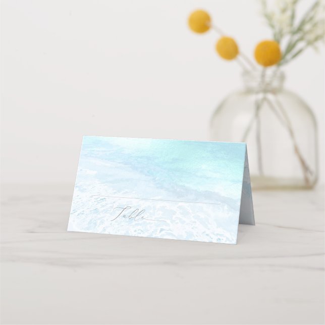 Carte De Placement PixDezines Plage de littoral bleu cristal (Devant)