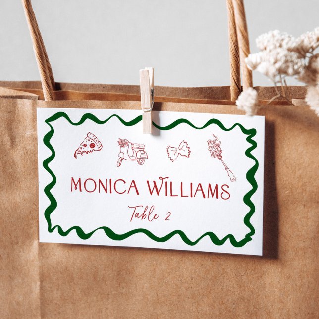 Carte De Placement Pizza Italienne Dessinée à la Main Thats Amore Han (Créateur téléchargé)