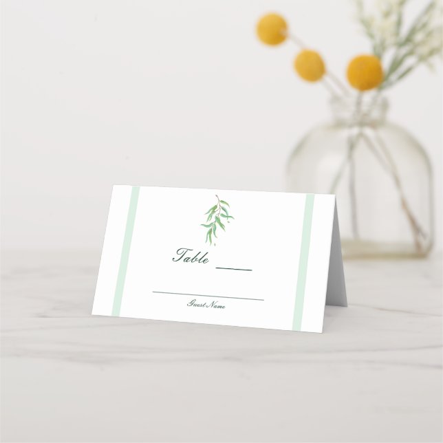 Carte De Placement Place de table en feuilles botaniques d'eucalyptus (Dos)