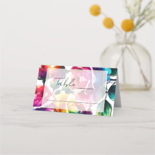 Carte De Placement Placement de la table de Mariage Rose Rainbow