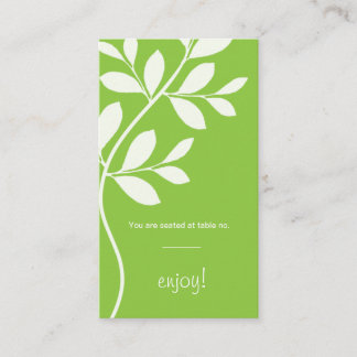 Carte De Placement Placer la feuille Mariage de la feuille vert citro