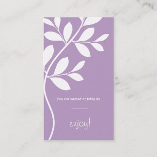 Carte De Placement Placer Mariage feuille de la succursale pourpre Li