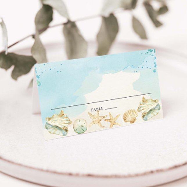 Carte De Placement Plage Côtière Destination Mariage Anniversaire (Créateur téléchargé)