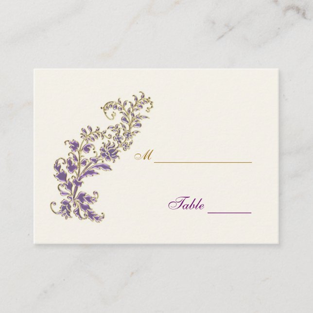 Carte De Placement Plage d'or mauve Table Place card (Devant)