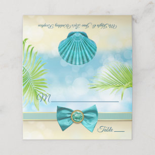 Carte De Placement Plage Mariage Réception Dîner Bow Gem Palm Escort