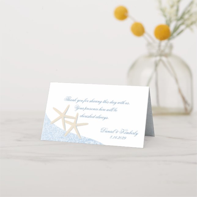 Carte De Placement Plage Mariage Starfish Carte Place (Dos)