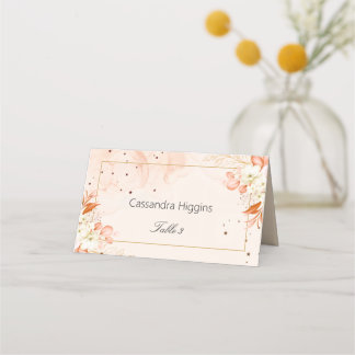 Carte De Placement Plan de table de mariage céleste aux fleurs d'oran