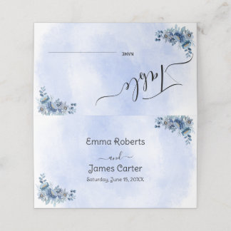 Carte De Placement Plans de table de mariage à fleurs bleues
