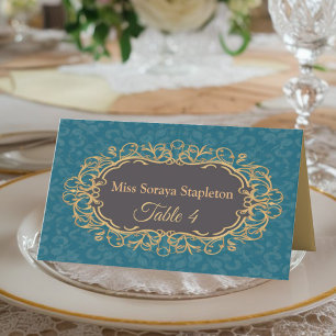 Carte De Placement Plaque de nom Regencycore Vintage Régence Élégant