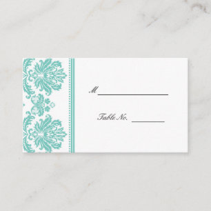 Carte De Placement Plaques de siège Aqua Mariage damassé