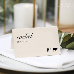 Carte de placement pliée élégante pour mariage ave
