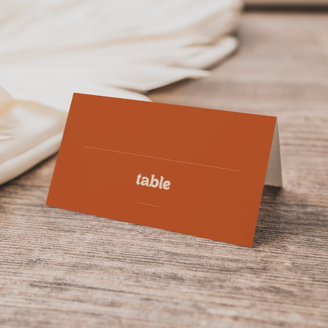 Carte de placement pliée en terre cuite simple et  (Créateur téléchargé)