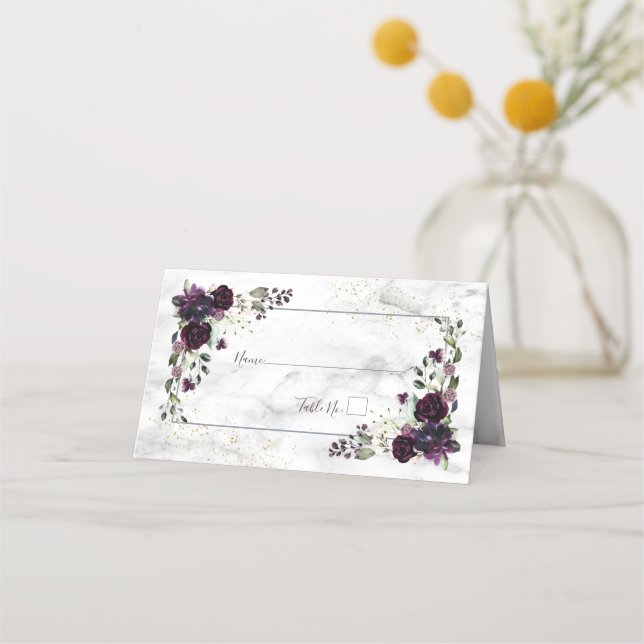 Carte De Placement Plum Purple Or Floral (Devant)