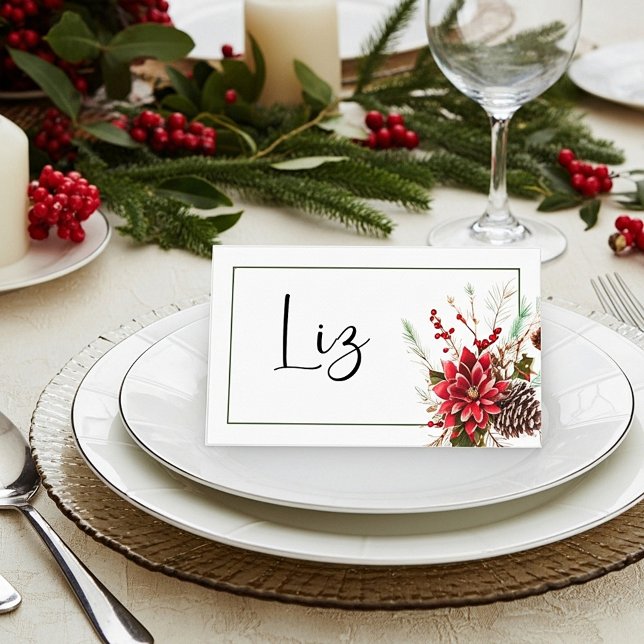 Carte De Placement Poinsettia en spray (Créateur téléchargé)
