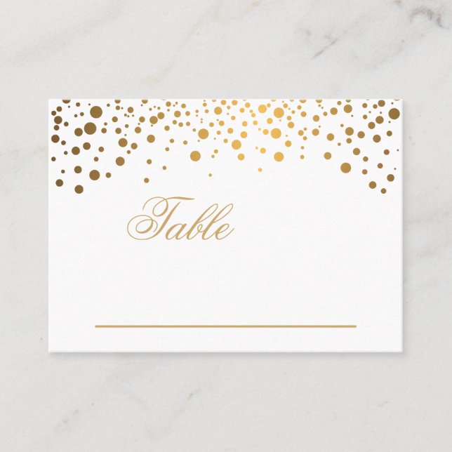 Carte De Placement Points Confetti Or Stylish (Devant)