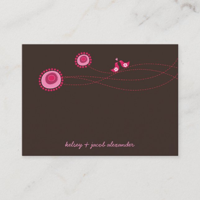 Carte De Placement Points de Fleur Rose Whimsical Inséparables Mariag (Devant)