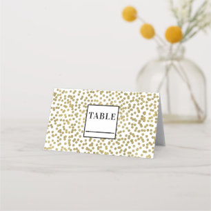 Carte De Placement Points or blanc et brillant Confetti Elegant glam 