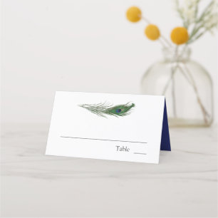 Carte De Placement Pois en plume de paon MARIAGE