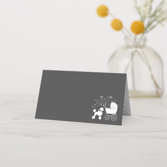 Carte De Placement Poodle Chien Baby shower Chien Chien Chien Chien C (Devant)