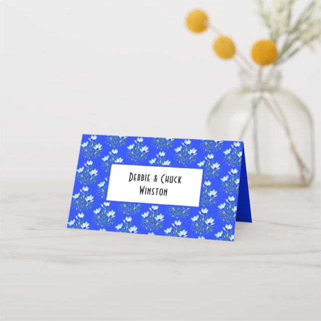 Carte De Placement Porte-nom de table Fleurs de Crocus (Devant)