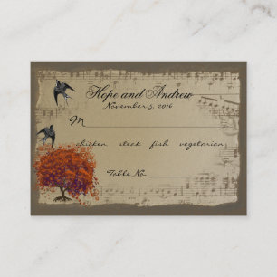 Carte De Placement Porte-nom Menu Sélection de l'Arbre à Feuille de C