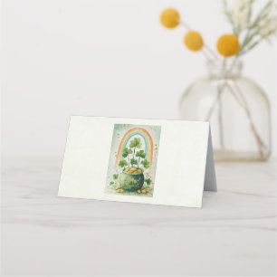 Carte De Placement Pot de l'or et arc-en-ciel vintage