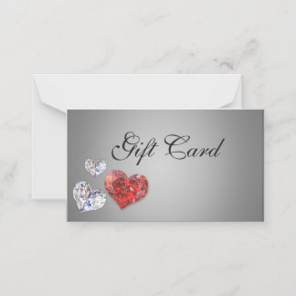 Carte De Placement Precieux Diamond Hearts Élégant certificat cadeau