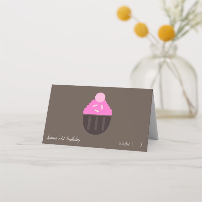 Carte De Placement Présentoir pour gâteau de 1er anniversaire de bébé (Devant)
