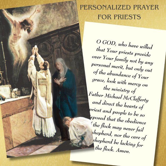 Carte De Placement Prêtrise Catholique Messe de prière Offrant (Créateur téléchargé)