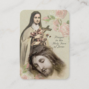 Carte De Placement Prière catholique Sainte Face Saint-Thérèse Religi