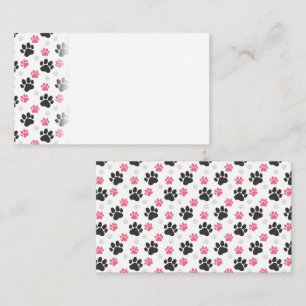 Carte De Placement Propriétaire de chien Empreinte de patte rose noir