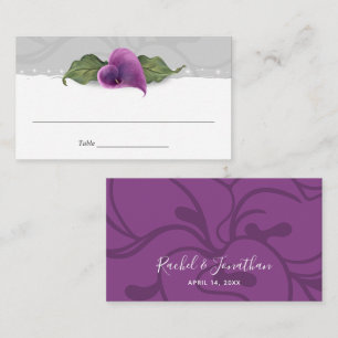 Carte De Placement Purple Calla Lily Mariage Élégant Floral