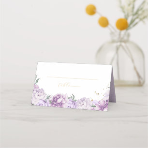 Carte De Placement Purple & Gold Elegant Quinceañera