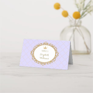 Carte De Placement Purple Gold Princess Place Cards Numéro de table