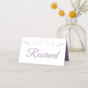 Carte De Placement Purple & Grey Elégant Mariage Réservé Carte Place