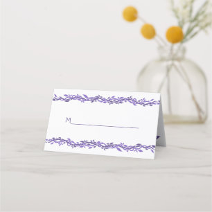 Carte De Placement Purple Woodsy Mariage Monogramme Élégant Garland