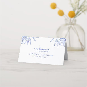 Carte De Placement Quelque Chose De Bleu Main Tirée Simple Botanique