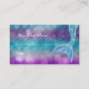 Carte De Placement Queue de sirène Enchantée sous la mer Table assise
