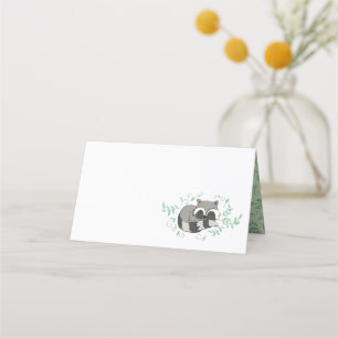 Carte De Placement Raccoon Baby shower Bois Animaux