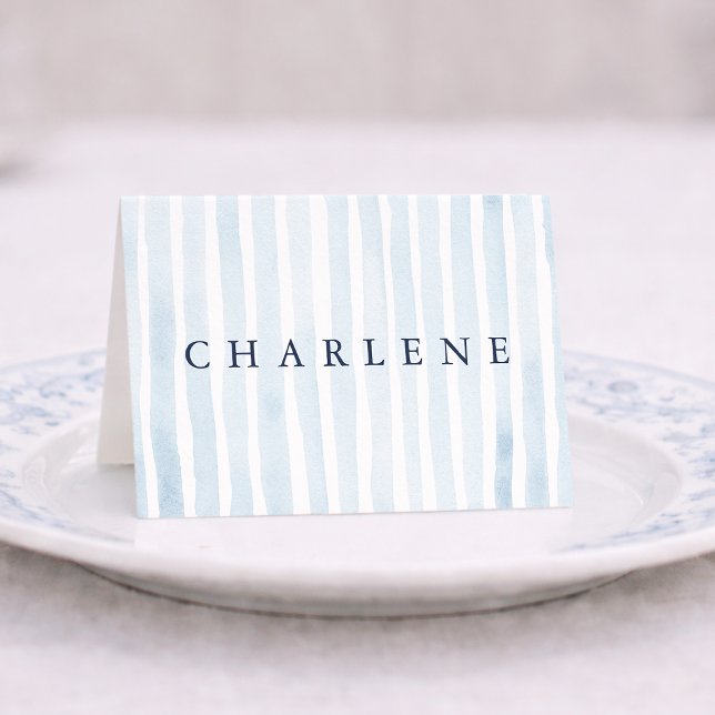 Carte de placement rayée française bleu poussiéreu (Créateur téléchargé)