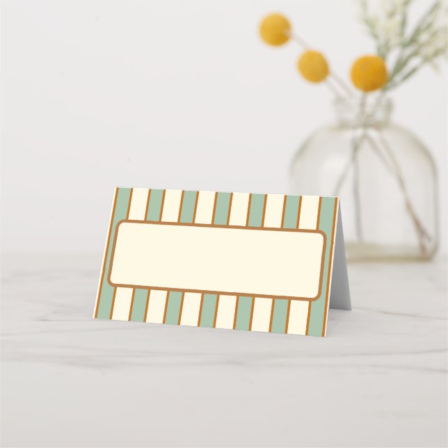 Carte De Placement Rayure Moderne Rétro Chili Citron (Devant)